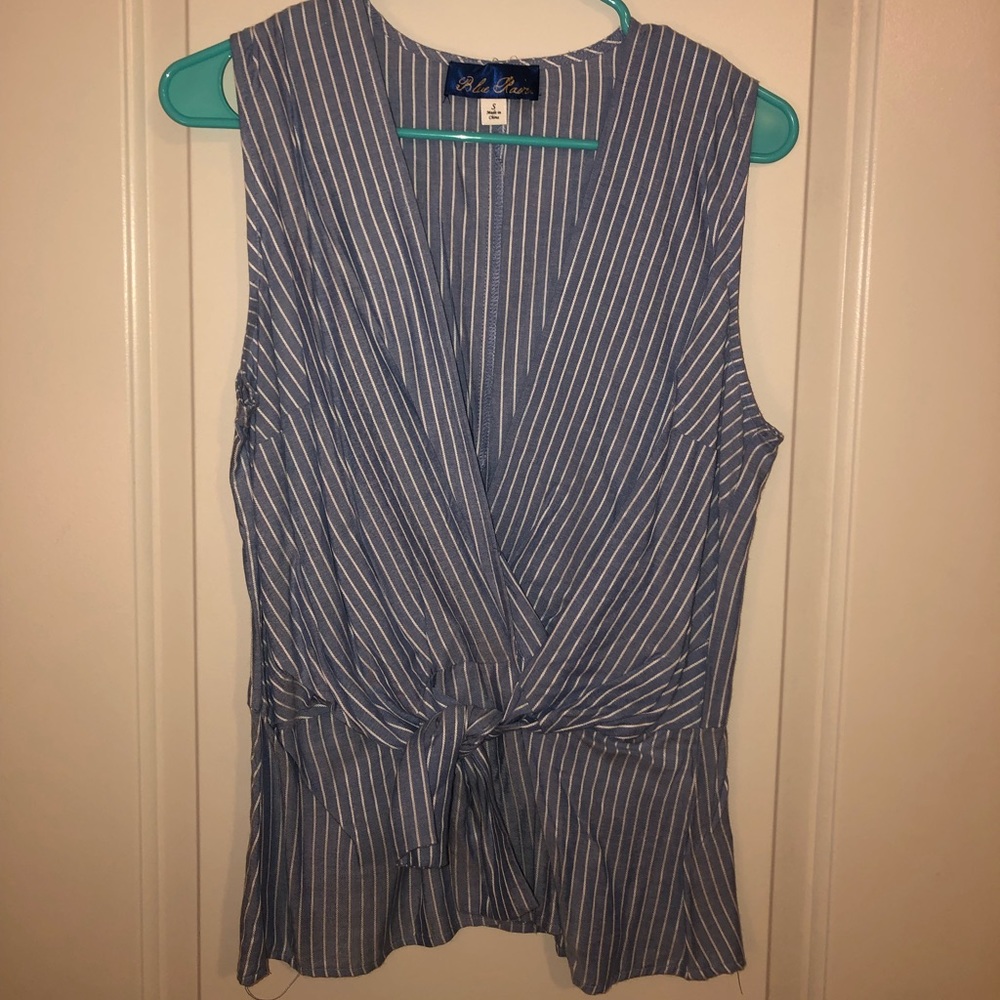 Striped Wrap Tank Top